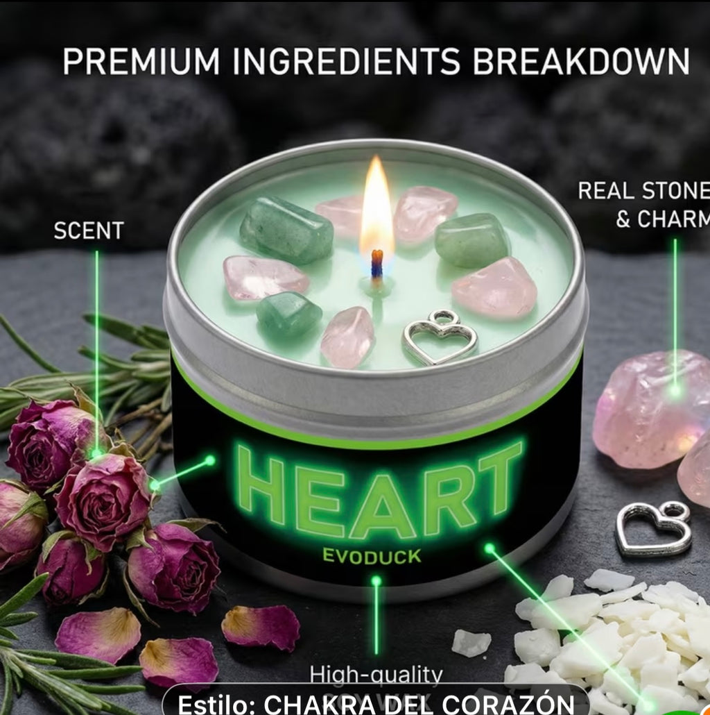 VELA RITUALIZADA CHAKRA CORAZÓN 💚