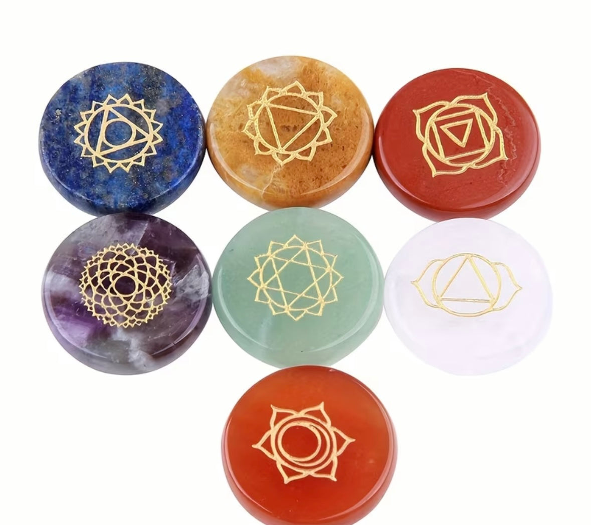 Conjunto 7 Piedras de los 7 Chakras.